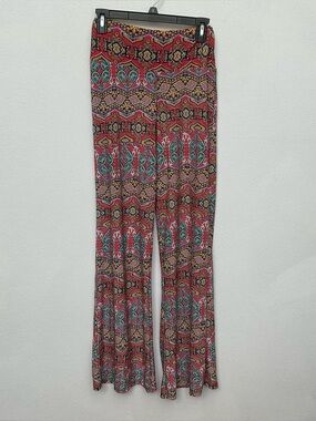 WinWin Palazzo Orange, Teal Patterned Festival Pants Size S-M Lightweight